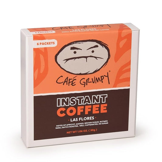 Café Grumpy Instant Coffee Single Serve, Honduras Medium Roast Arabica Blend Packets, Quick Prep Travel Ready Office Coffee Packets, 6 Pack (30g)