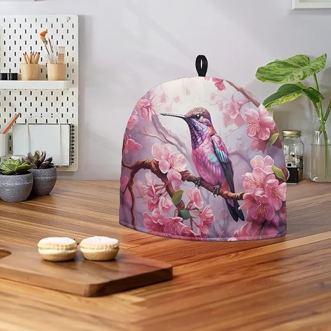 Cherry Blossom Tea Cozy for Teapot Insulated Hummingbird Tea Cozies Tea Kitchen Accessory Pot Cozy Home Decorative Tea Pot Cozy for Women