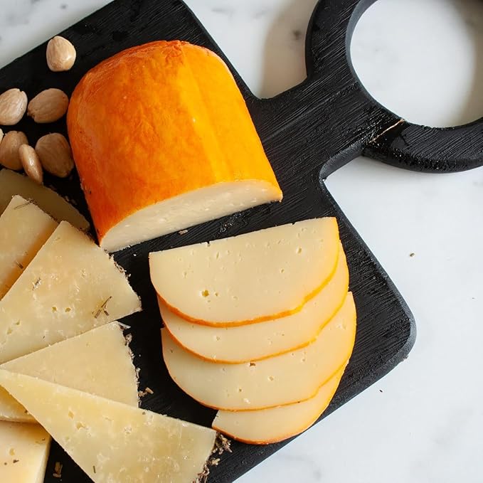 Spanish Cheese Assortment - Black Edition ??Truffle Cheese, Black Garlic Cheese, Mahon, Idiazabal + Free 2 oz Iberico Ham by Fermin ??2 Lbs Total ??Carmen & Lola Eat Espa챰a!