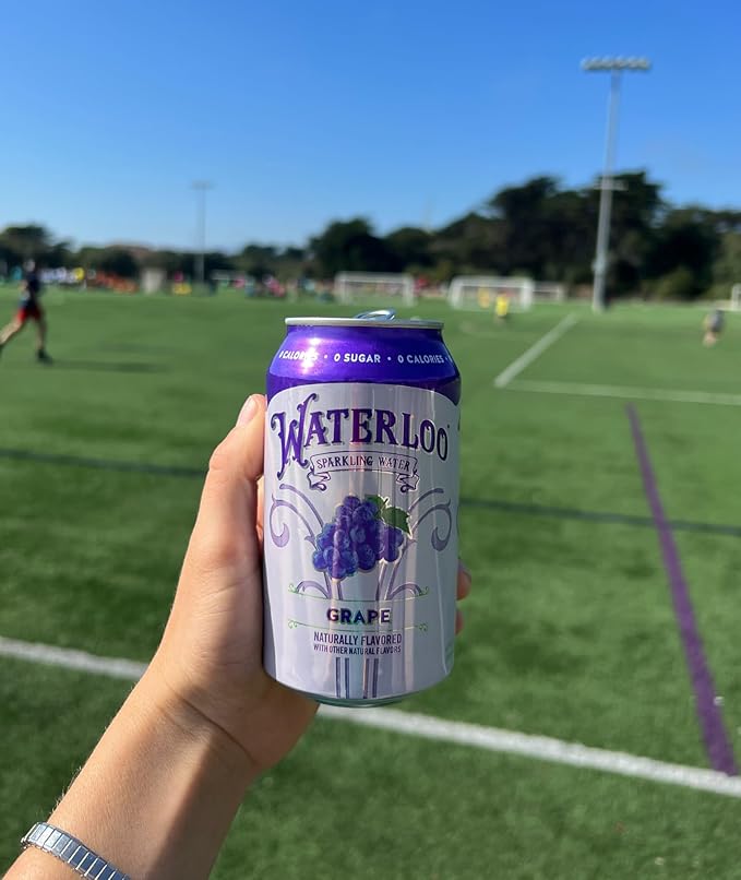 Waterloo Sparkling Water, Grape Naturally Flavored, 12 Fl Oz Cans (Pack of 12) – Zero Calories and Zero Sugar or Sweeteners
