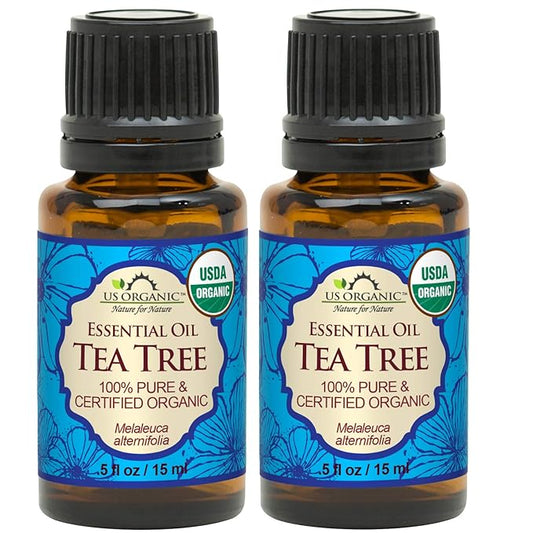 US Organic 100% Pure Tea Tree Essential Oil, Steam Distilled, USDA Certified Organic, for Hair