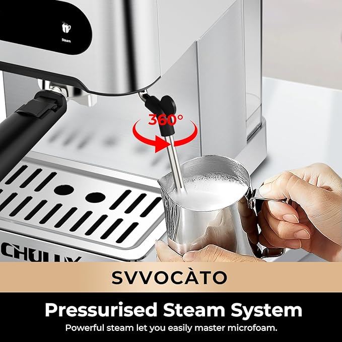 CHULUX Svvoc?ªto Hot & Cool Espresso Machine, 20 Bar Italian Pump, Professional Coffee Machine for Home Latte Cappuccino Espresso Maker, Full Color Touch Panel