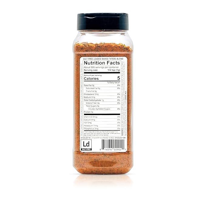 Spiceology – Loaded Baked Taters Salt-Free Seasoning – Savory Spice Blend with Onion, Garlic, Chives, Sour Cream Powder, and Smoked Paprika – Perfect for Potatoes, Vegetables, Soups, and More – 21 oz