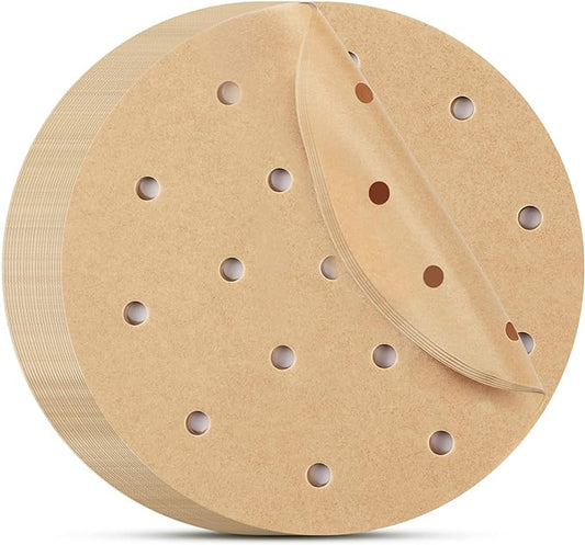 Beasea Air Fryer Round Liners 6 Inch, 200pcs Parchment Paper Unbleached Filter Paper Perforated