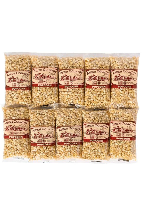 Amish Country Popcorn | 10-4 oz Bags | Medium White Popcorn Kernels | Old Fashioned, Non-GMO and Gluten Free