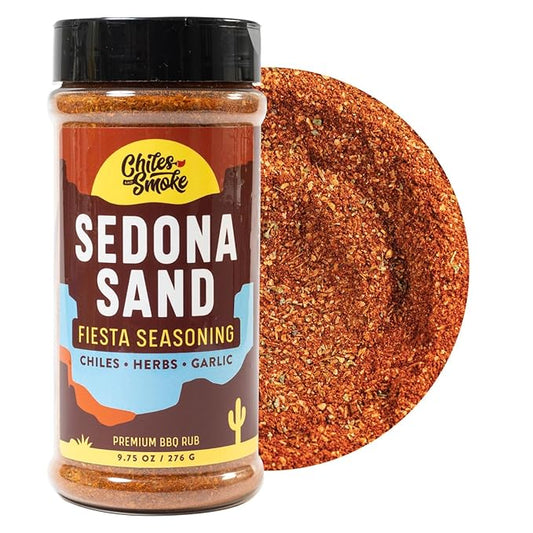 Chiles and Smoke - Sedona Sand Fiesta Seasoning for Chicken Thighs, Meats, Seafood & More, Medium Hot Taco Seasoning with Spices, Sugar-Free Cooking Grilling Gifts, No Dairy, Gluten & MSG, 264 g