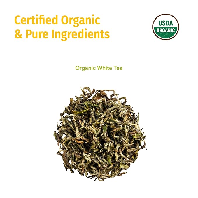 NEPAL TEA Organic White Tea Loose Leaf - USDA Certified Organic from a Family Farm in the Himalayas - Award-Winning Premium Tea Leaves to Enjoy Hot or Cold – 3.5oz /100g (White Prakash)