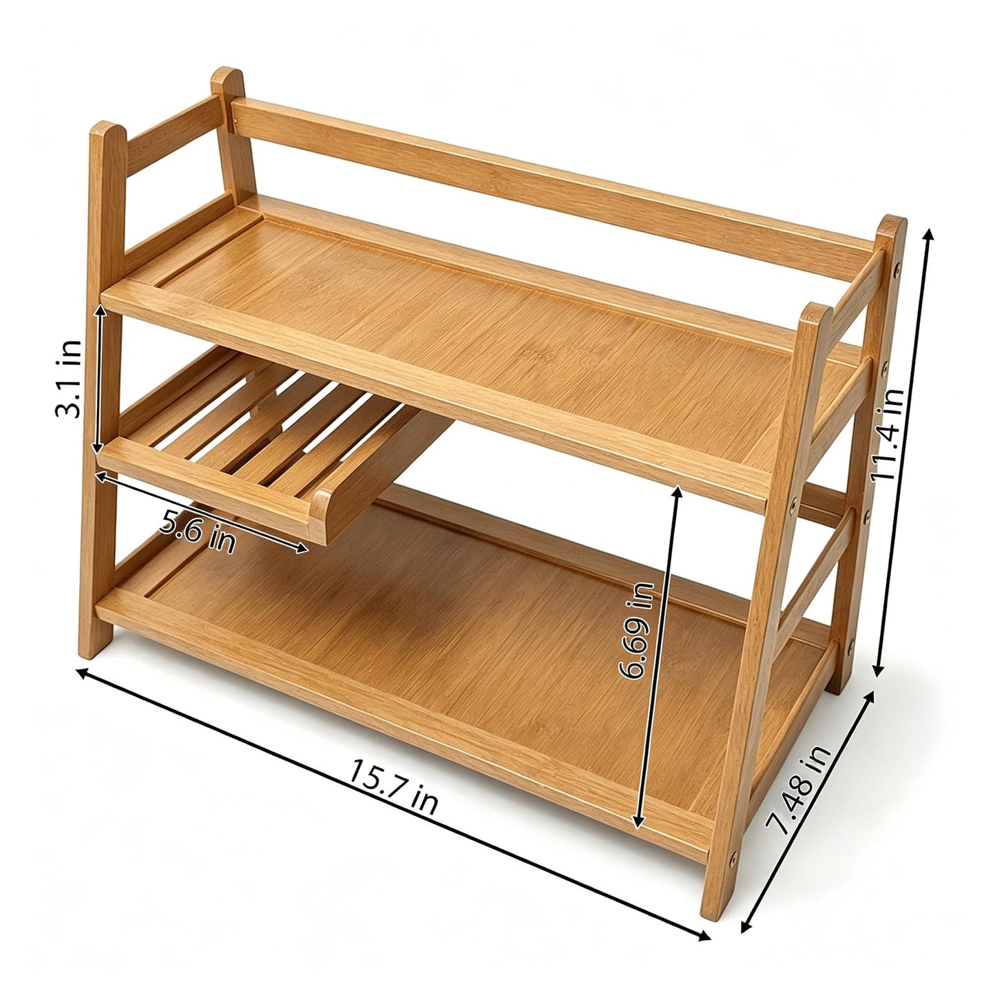 Lnncdsc 3 Tier Bamboo Matcha Station, coffee station organizer Shelf