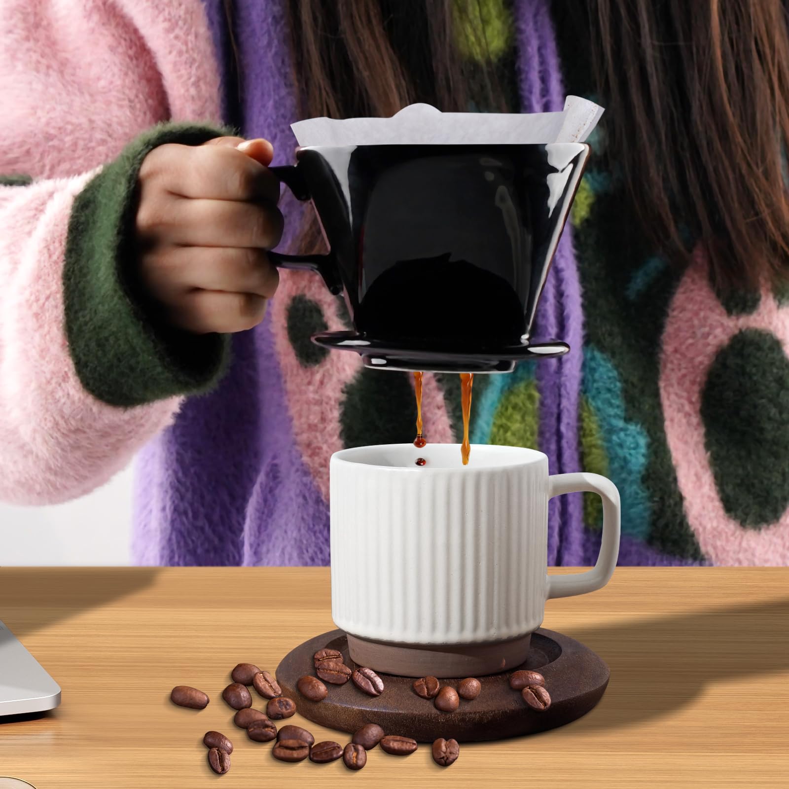 hailanbao Handmade Pour Over Ceramic Coffee Dripper