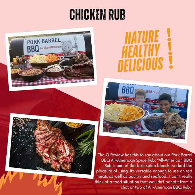 Pork Barrel BBQ Chicken Spice Rub | All-Purpose Seasoning and Spice Rub |Grilling Essentials, Perfect for Grilling, Smoking, or Cooking Wings, Chicken, Beef, Pork, Seafood, and More | Gluten-Free, No MSG, Zero Calorie, 3 oz