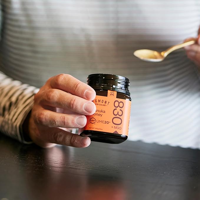 Egmont Honey Manuka Honey UMF 20+ MGO 830+ | 8.8 oz (250 g) | 100% Pure Authentic New Zealand Honey, UMF & MGO Certified, Non-GMO, Kosher, Traceable, Recycled Jar, Immune Support