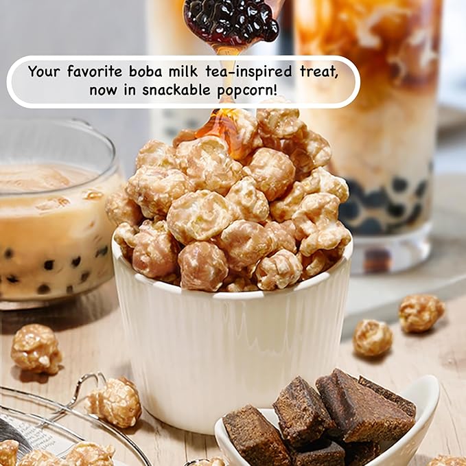 CHEF POPPIN Asian-Style Gourmet Flavored Popcorn, Non-GMO Corn, All Natural, Brown Sugar Boba Milk Tea, 50g, 1.76 oz