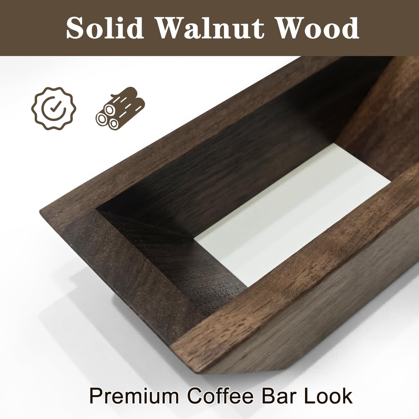 Magnetic Coffee Filter Holder, Solid Walnut, Holds Up to 100 Cone Filters