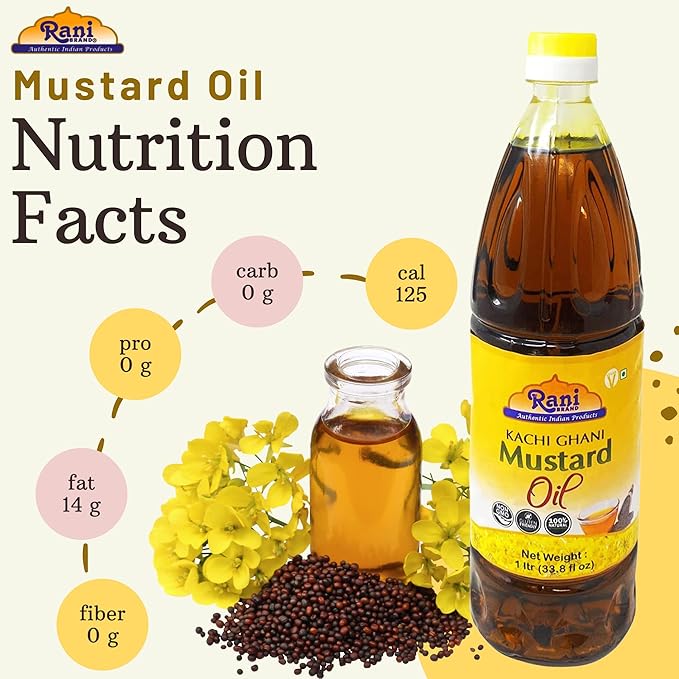 Rani Mustard Oil (Kachi Ghani) 6.76 Ounce (200ml) NON-GMO | Gluten Free | Vegan | 100% Natural | Kosher