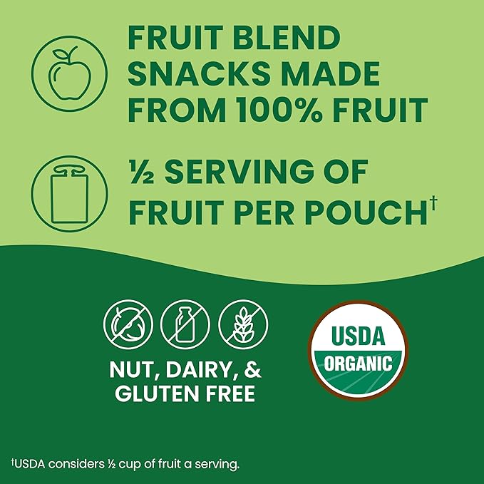 GoGo squeeZ Organic Applesauce and Fruit Puree, Apple Apple, 3.2 oz (Pack of 48), Unsweetened Organic Fruit Snacks for Kids, Gluten Free, Nut Free and Dairy Free, Recloseable Cap, BPA Free Pouches