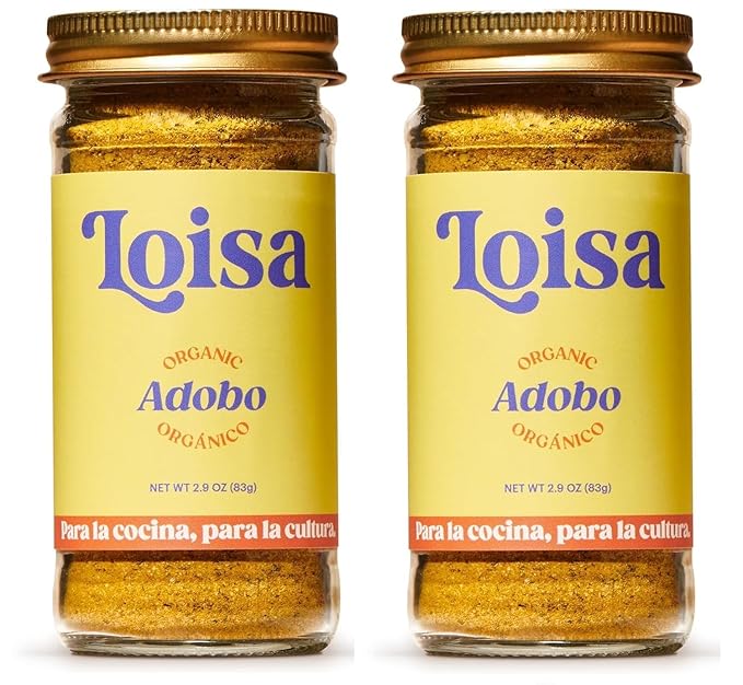 Loisa Seasoning, USDA Organic, Non-GMO, No-MSG, No Preservatives, No Artificial Coloring, No Artificial Flavors, 2.9oz (Adobo 2 Pack)