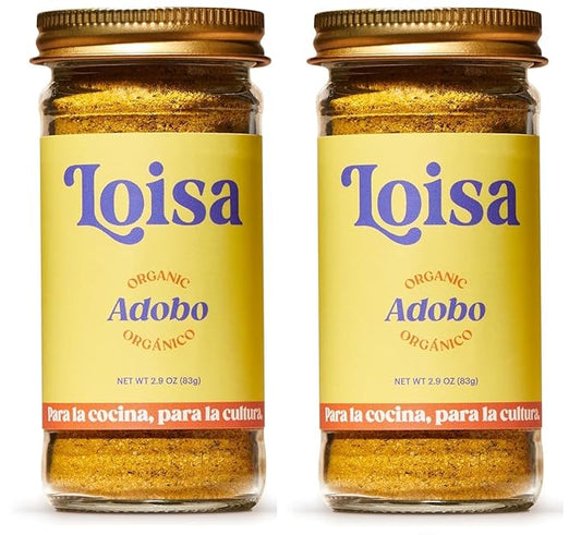 Loisa Seasoning, USDA Organic, Non-GMO, No-MSG, No Preservatives, No Artificial Coloring, No Artificial Flavors, 2.9oz (Adobo 2 Pack)
