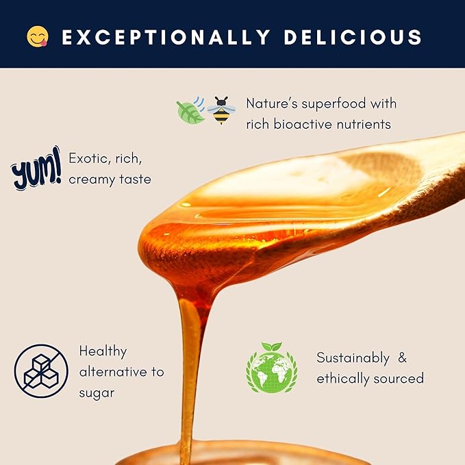 Honey Australia Manuka Honey MGO 514+ | 8.8 oz | Raw, Organic, Pure Certified Australian Honey for Immunity Support & Vitality | Natural Sweetener & Health Boost | Medical Grade, Nutrient-Rich Honey