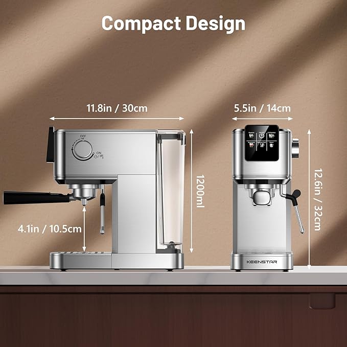 Espresso Machine 20Bar, Hot & Iced Coffee Machine with Rapid Cold Brew, Espresso Maker with Steam Wand, Touch Screen with 37oz Water Tank for Latte, Cappuccino, Gift for Coffee Lover