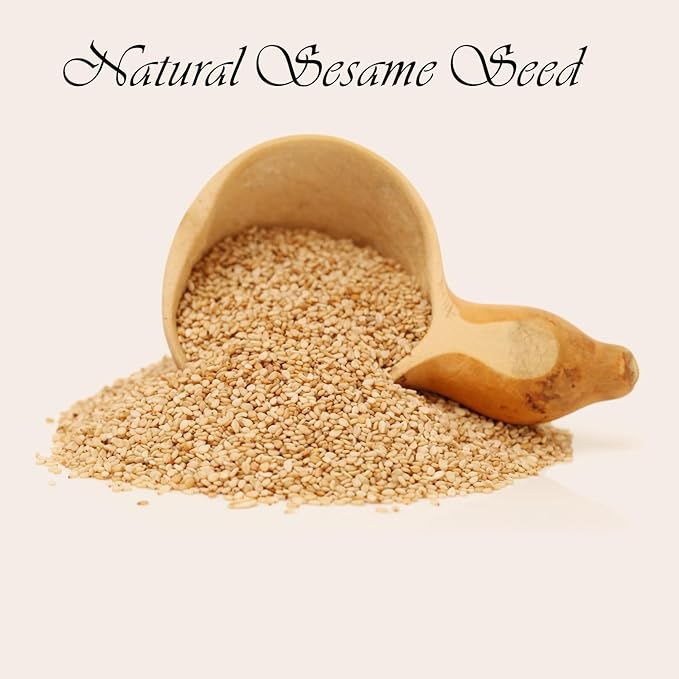 Sesame Seeds Natural – 14 oz Resealable Bag – Whole Raw Unhulled Seeds for Cooking, Baking & Garnishing by Mecca Foods