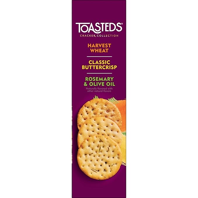 Toasteds Crackers, Cracker Collection, Lunch Snacks, Variety Pack, 12oz Box (1 Box)