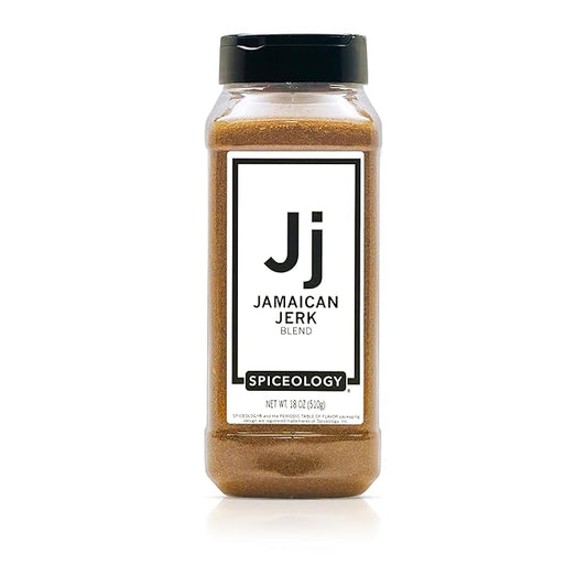 Spiceology - Jamaican Jerk Smoky Caribbean Rub - BBQ Rubs, Spice Blends and Seasonings - Use On: Seafood, Beef, Chicken, Pork, Chili, Squash, Nuts, Vegetables, and Sweet Potato Fries - 18 oz