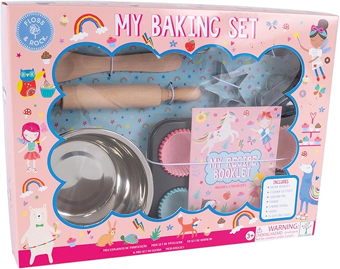 Floss and Rock Rainbow Fairy 10 Piece Baking Set, Box Measures 13.3-inches Length, Baking Tools Sets, 49P6061