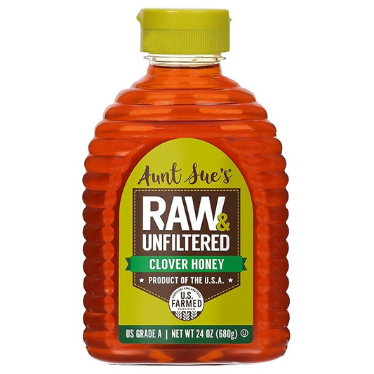 Aunt Sue Raw & Unfiltered USA Clover Honey From Local USA Beekeepers, 24 oz