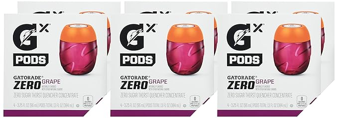 Gatorade Gx Hydration System, Non-Slip Gx Squeeze Bottles Or Gx Sports Drink Concentrate Pods - 4 count (Pack of 6)