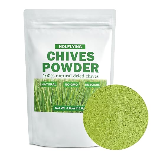 Chives Powder - 4.0 oz, All-Natural Culinary Spices for Cooking, Seasoning, Garnishing, Soups, Salads, and Baking, No Additives, No GMO