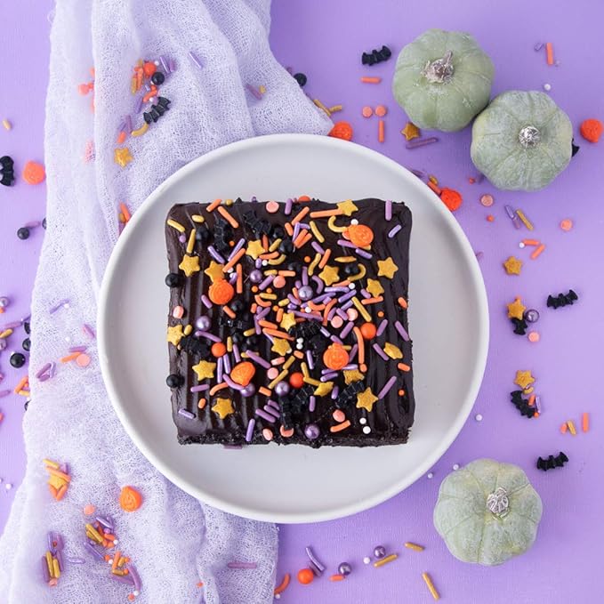 Sweets Indeed Toil & Trouble Halloween Sprinklefetti Mix ??4 oz Jar | Sprinkles with Pumpkins, Bats, Jimmies, Nonpareils, Sugar Pearls & Quins | Spooky Cookie & Cupcake Decorations