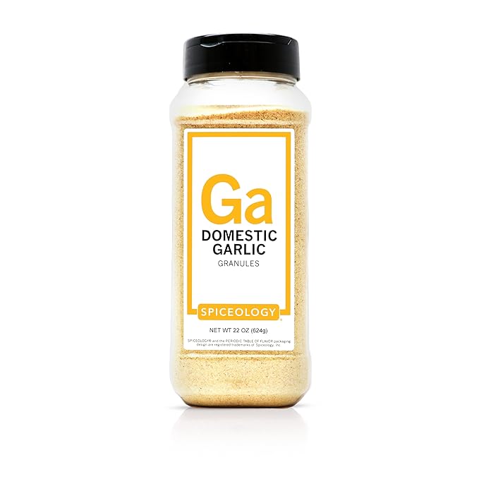 Spiceology ??Domestic Garlic Granules ??Bold, Pungent Flavor for Seasoning Rubs, Blends & Everyday Cooking ??Coarse Ground Garlic ??22 oz