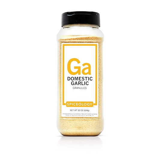Spiceology ??Domestic Garlic Granules ??Bold, Pungent Flavor for Seasoning Rubs, Blends & Everyday Cooking ??Coarse Ground Garlic ??22 oz
