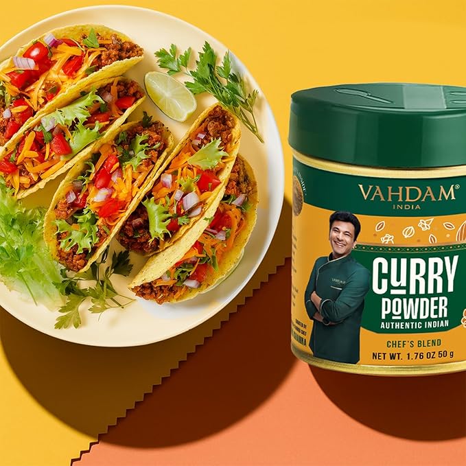 VAHDAM Authentic Indian Curry Powder (50g, 1.76 Oz), Crafted by 8 times Michelin-starred chef Vikas Khanna | 11 Single Origin Spice blend | With Pure Spices and Himalayan Pink Salt