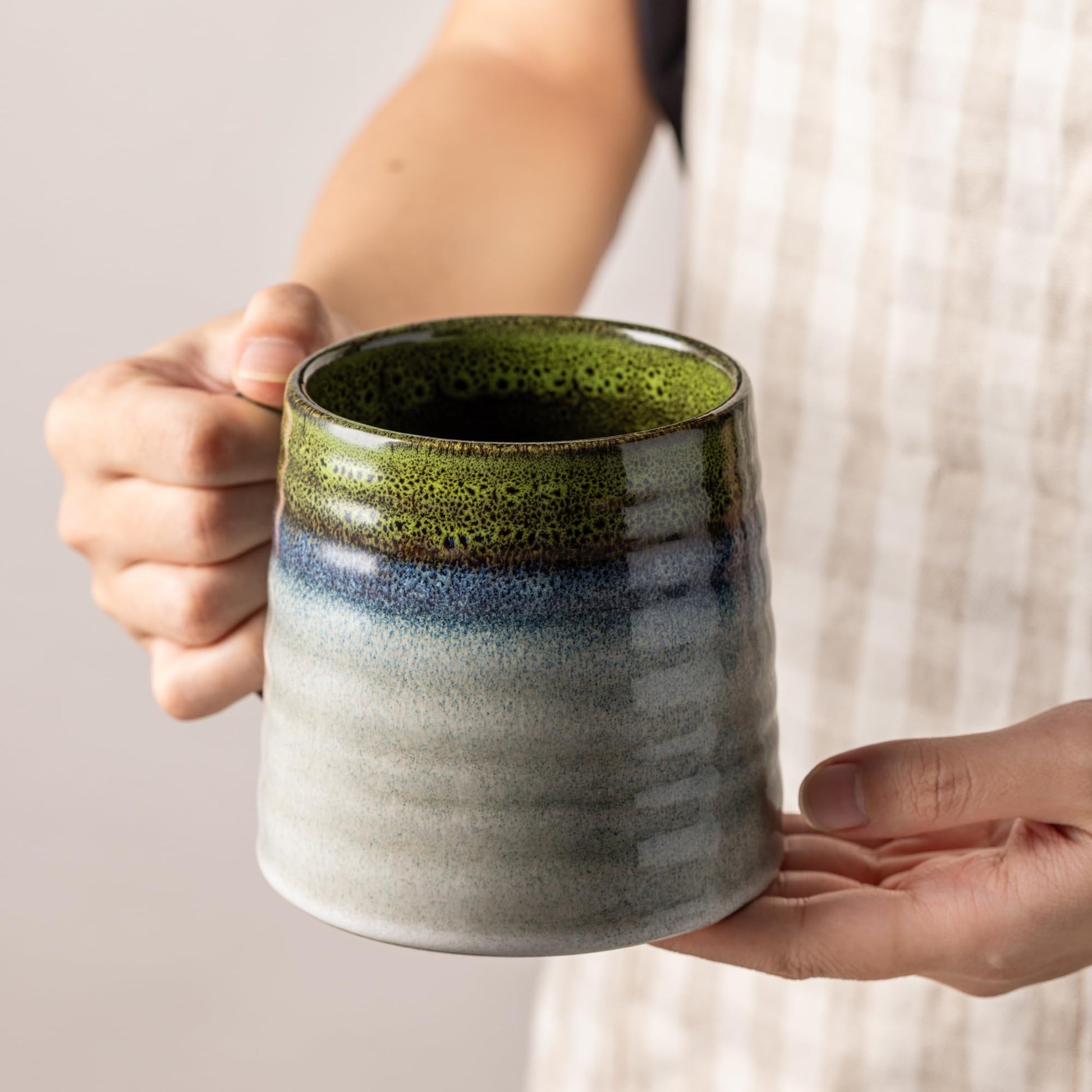 TaoTaojarvie 15.5oz Large Heavyweight Ceramic Mug, Reactive (Light Green)