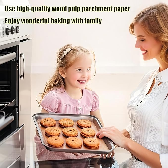 300PCS Parchment Paper Baking Sheets, 9x13 Inch,Non-Stick Precut Baking Parchment,Heavy Duty Unbleached Parchment Paper for Air Fryer, Oven, Bakeware, Steaming, Cooking Bread, Cupcake, Cookies