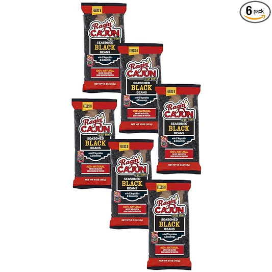 Seasoned Black Beans 16 oz Ragin Cajun (Pack of 6)
