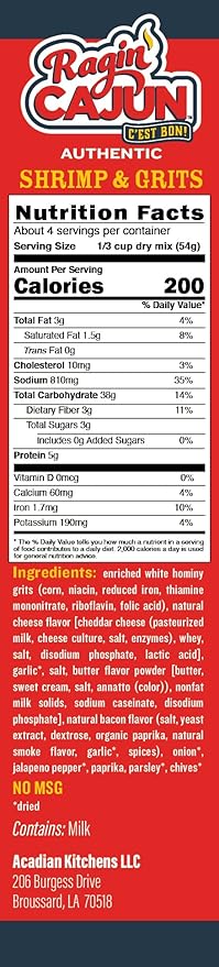 Ragin Cajun Shrimp and Grits 8oz (Pack of 6)