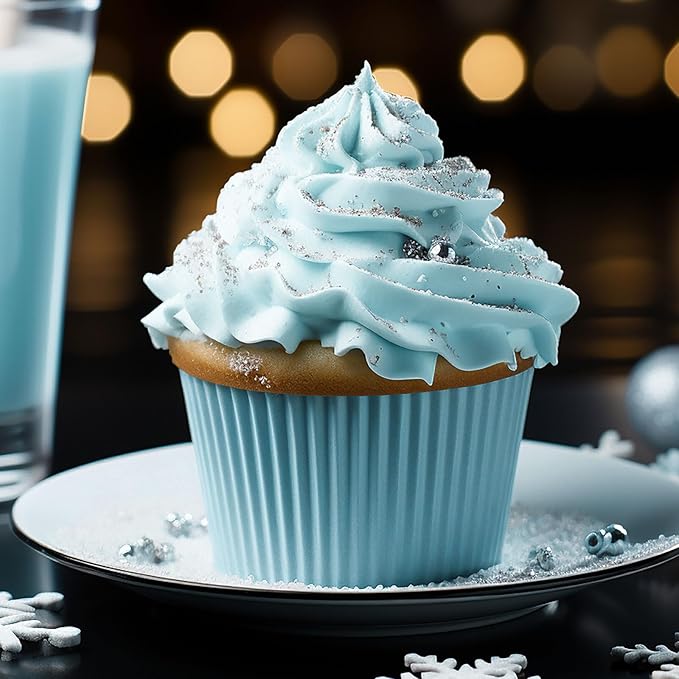 Whaline 600Pcs Blue Cupcake Liners Gradient Blue Baking Cups Holders Cupcake Wrappers Muffin Liners for Celebration Gathering Birthday Party Supplies Decor