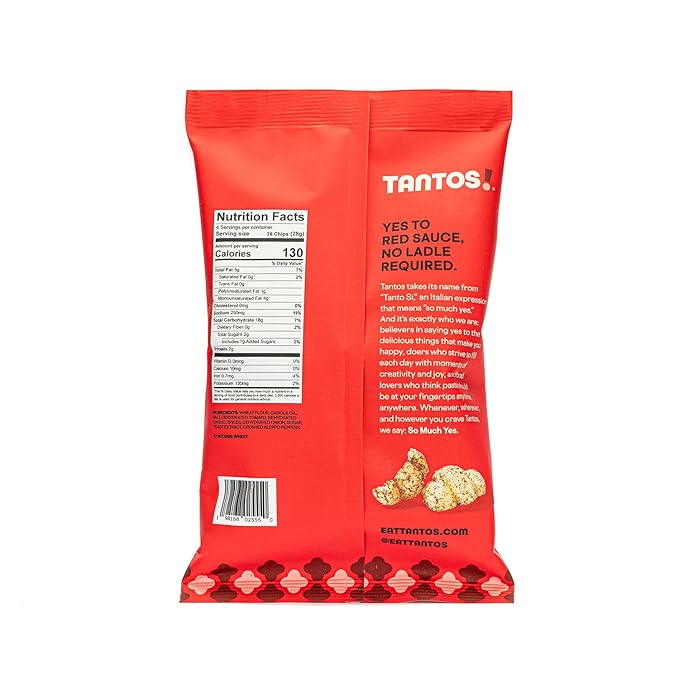 Tantos! Puffed Pasta Chips ??Healthy Pasta Snack by Top Chef Joe Sasto ??Plant-Based, Low Calorie, Crunchy Chips ??Variety Pack ??Marinara, Pesto, Cacio e Pepe, Classico ??Gourmet Bold Flavors (4 oz 6 Pack, Marinara)