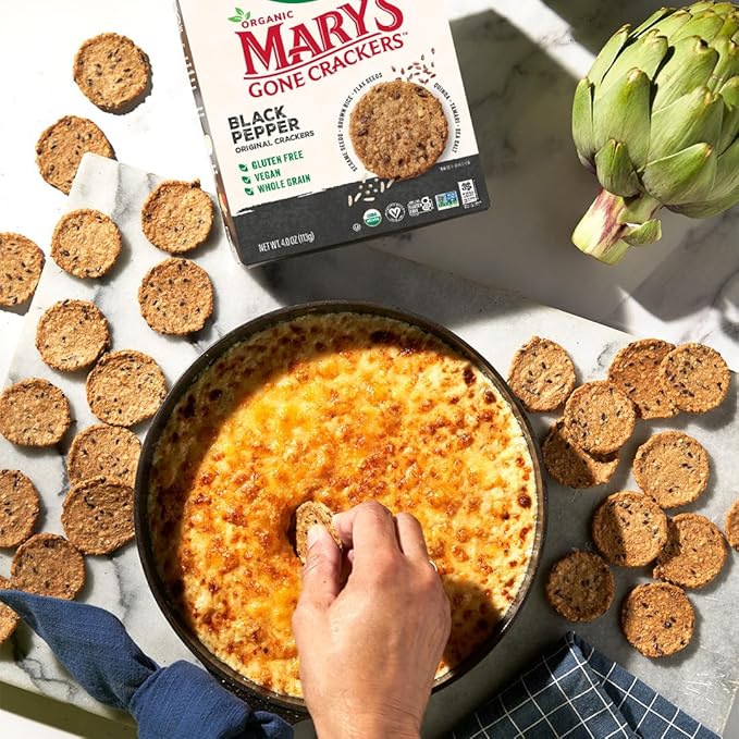 Mary's Gone Crackers Black Pepper Crackers, Vegan Friendly, Kosher, USDA Certified Organic, Gluten Free & Non-GMO, 4 Ounce (Pack of 6)