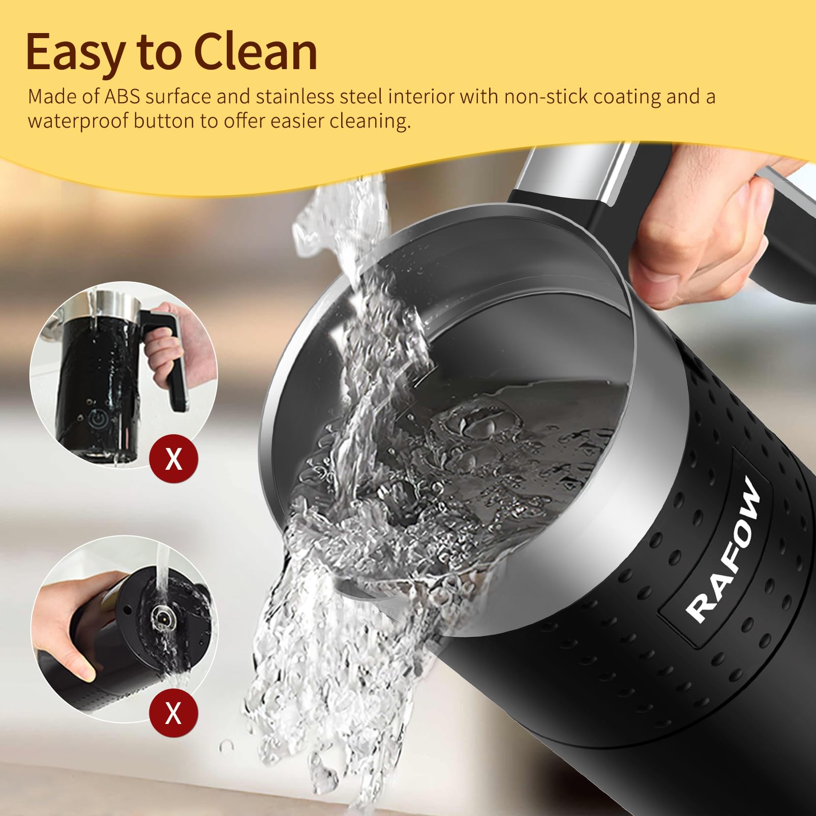4 in 1 Electric Milk Frother: 10oz/350 mL Large Capacity Electric Milk Steamer for Hot and Cold