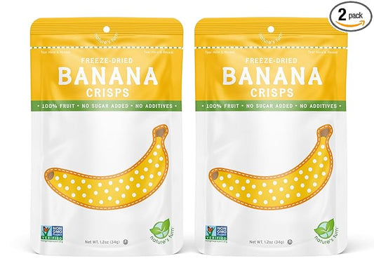 Nature???Turn Freeze-Dried Fruit Snacks, Banana Crisps, Pack of 2 (1.2 oz Each)