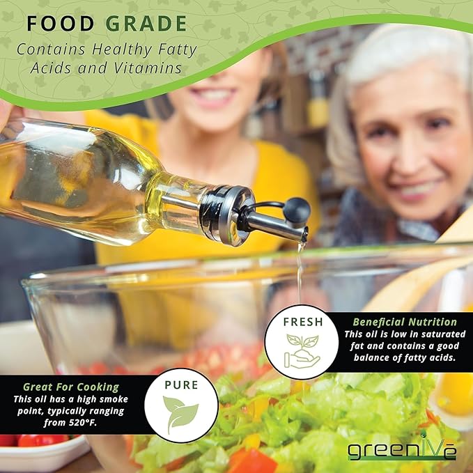 GreenIVe Avocado Oil Naturally Grown 100% Pure Natural without Additives, Clean, Cold Pressed, Non-GMO, Vegan: For Cooking, Frying, Baking and for Sauces, Dressings, Marinades, Salads (16 Fl Oz (GLASS), Avocado)