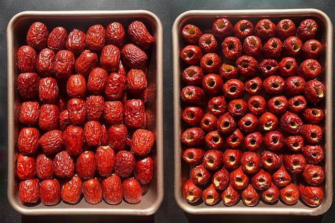 KachiKachi Jujube Dates Pitted-1.1lb/500g/, Big | Sweet | Dried Jujube Fruit Chinese Red Dates, Dried Pitted Date for Cooking//Drinking/Baking/Soup/Home Decor (Standard Bag-500g)