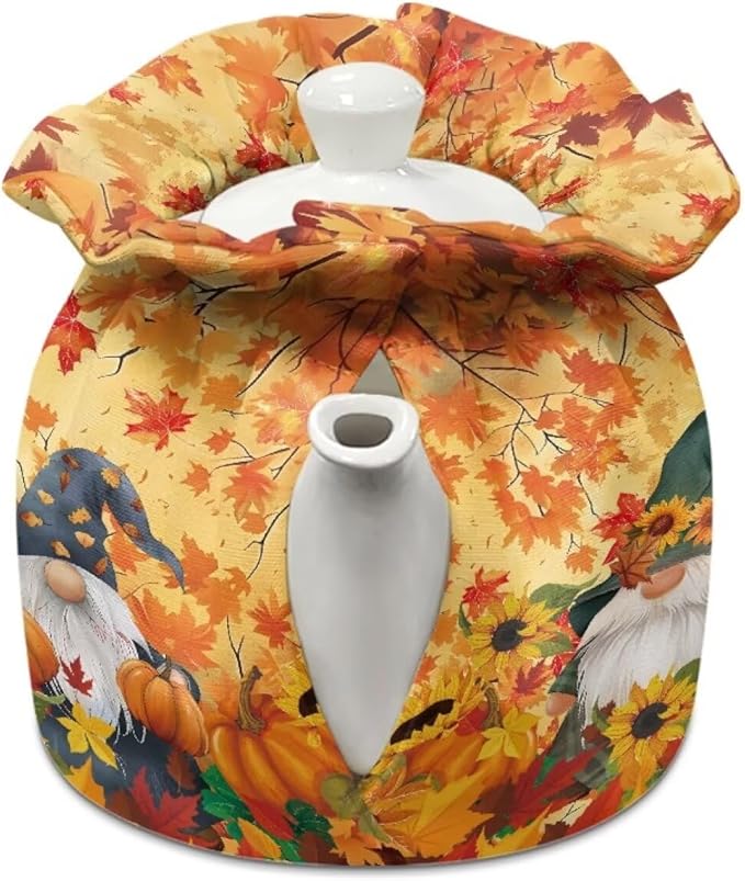 Gnome Tea Cozy Keep Warm Teapot Insulated for All Saints' Eve Soft & Washable Teapot Insulation Cover for Halloween Day Party