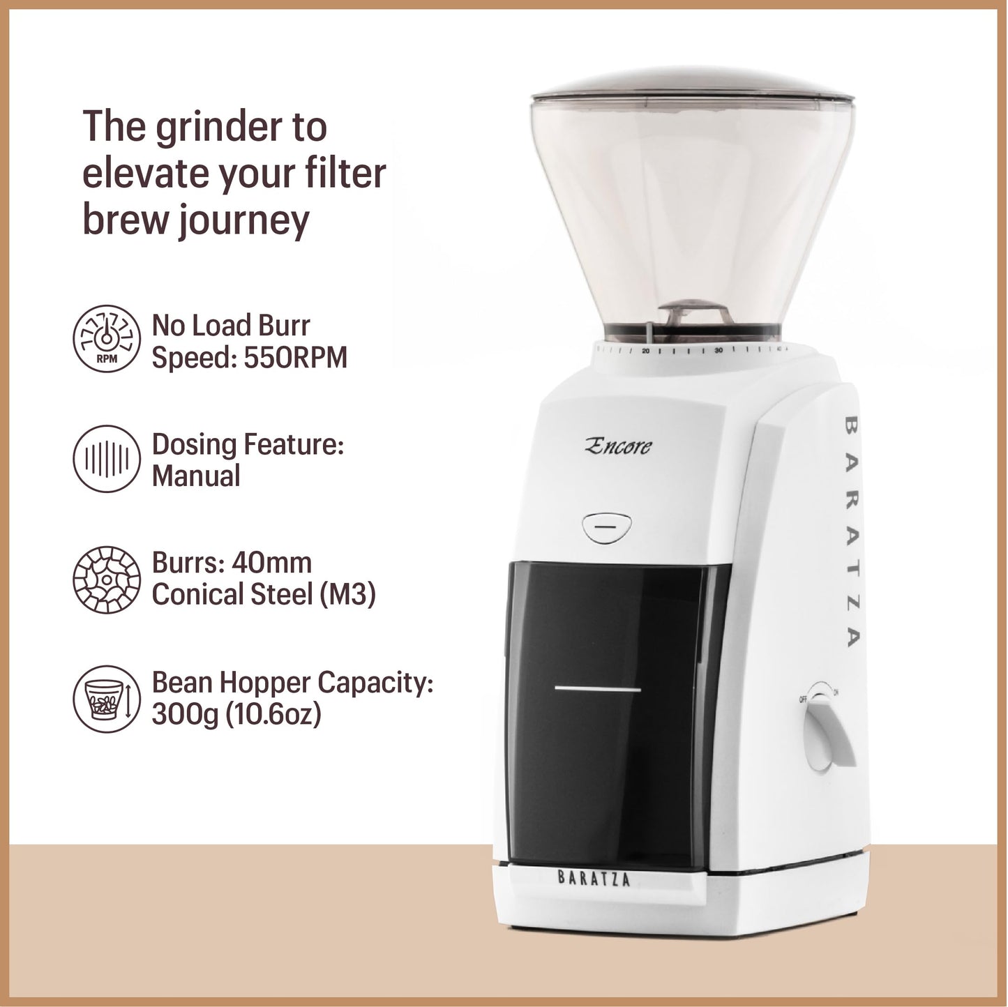 Baratza Encore Coffee Grinder ZCG485BLK, Black