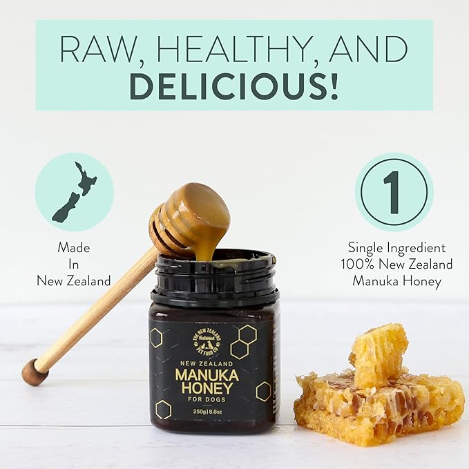 The New Zealand Natural Pet Food Co Woof Dog Treats - Manuka Honey, Dog Treats Small & Large Dog, Natural, Topper or Dog Treat, 8.8oz
