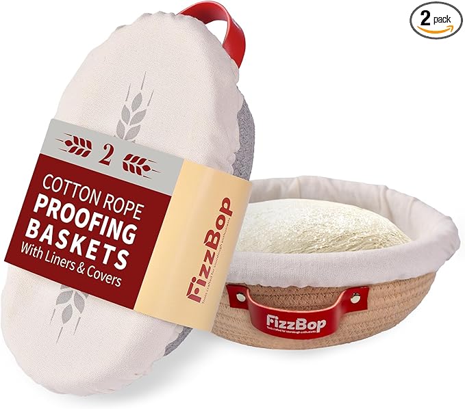 Banneton Bread Proofing Basket, Oval And Round Sourdough Proofing Baskets, Cotton Rope Bowls, Sourdough Baking Supplies Set with Liners Covers