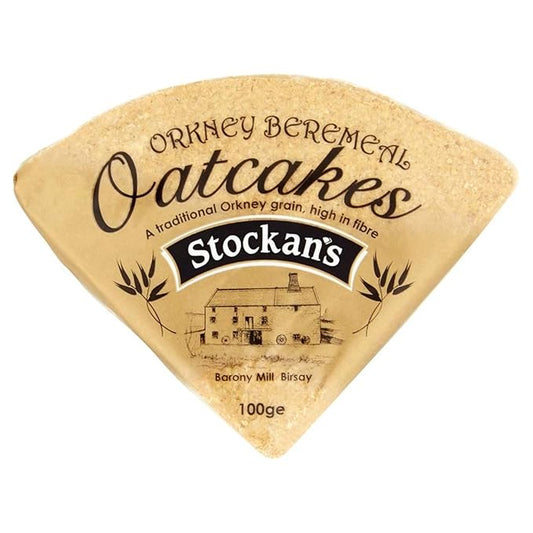 Stockan's Orkney Wholegrain Beremeal Barley Oatcakes - Traditional Scottish Savoury Biscuits Imported from Scotland - 6 Packs (8 Oatcakes in Each Pack)